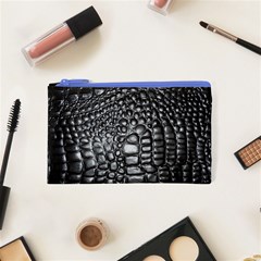 Black Alligator Leather Pattern Cosmetic Bag (XS) from ArtsNow.com Front