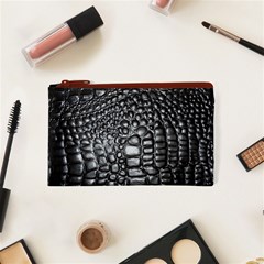 Black Alligator Leather Pattern Cosmetic Bag (XS) from ArtsNow.com Front
