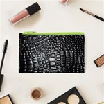Black Alligator Leather Pattern Cosmetic Bag (XS)