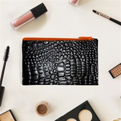 Black Alligator Leather Pattern Cosmetic Bag (XS) from ArtsNow.com Back