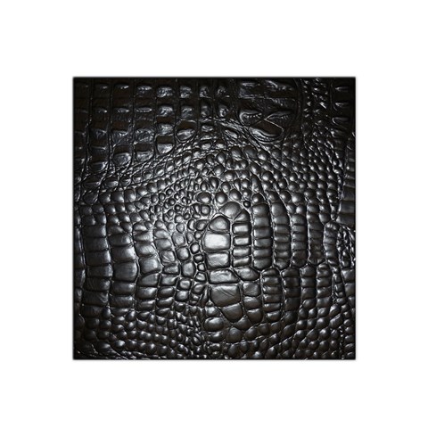 Black Alligator Leather Pattern Satin Bandana Scarf from ArtsNow.com Front