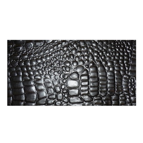Black Alligator Leather Pattern Satin Shawl from ArtsNow.com Front