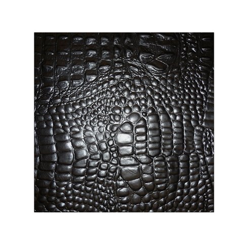 Black Alligator Leather Pattern Small Satin Scarf (Square) from ArtsNow.com Front