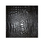 Black Alligator Leather Pattern Small Satin Scarf (Square)