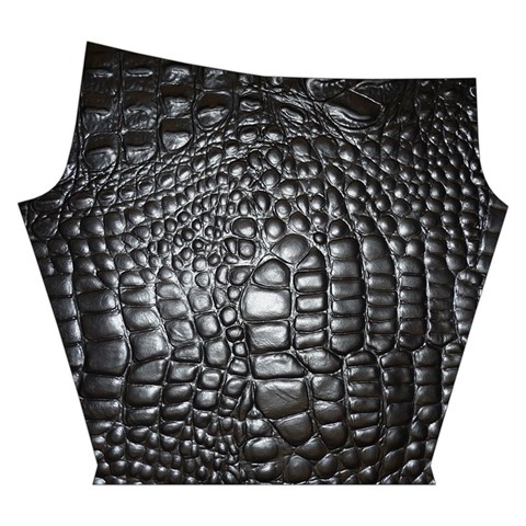 Black Alligator Leather Pattern Yoga Cropped Leggings from ArtsNow.com Right