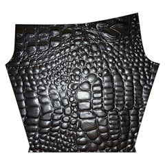 Black Alligator Leather Pattern Yoga Cropped Leggings from ArtsNow.com Left