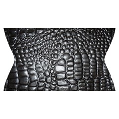 Black Alligator Leather Pattern Yoga Cropped Leggings from ArtsNow.com Waistband Front