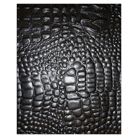 Black Alligator Leather Pattern Drawstring Pouch (XL) from ArtsNow.com Front