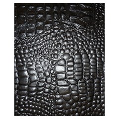 Black Alligator Leather Pattern Drawstring Pouch (XL) from ArtsNow.com Back