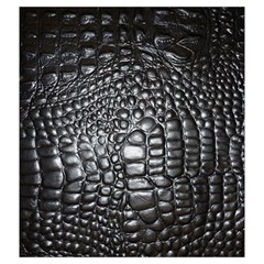 Black Alligator Leather Pattern Drawstring Pouch (XXL) from ArtsNow.com Back