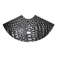 Black Alligator Leather Pattern Midi Sleeveless Dress from ArtsNow.com Skirt Front