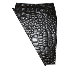 Black Alligator Leather Pattern Midi Wrap Pencil Skirt from ArtsNow.com Front Left