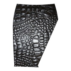 Black Alligator Leather Pattern Midi Wrap Pencil Skirt from ArtsNow.com  Front Right 