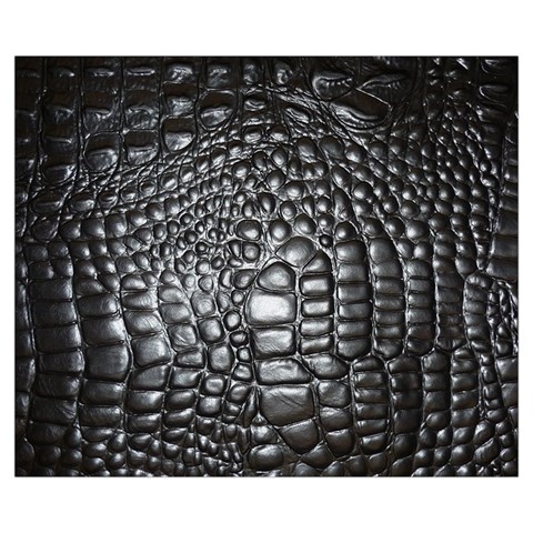 Black Alligator Leather Pattern Medium Zipper Tote Bag from ArtsNow.com Front