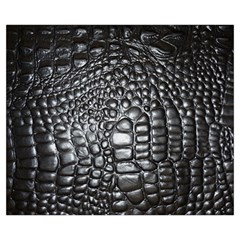 Black Alligator Leather Pattern Medium Zipper Tote Bag from ArtsNow.com Back