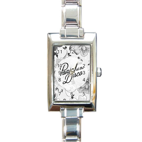 Panic At The Disco Flowers Rectangle Italian Charm Watch from ArtsNow.com Front