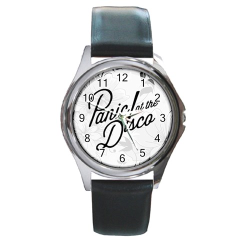 Panic At The Disco Flowers Round Metal Watch from ArtsNow.com Front