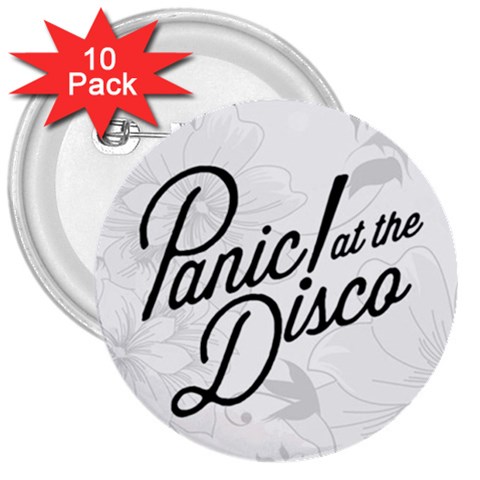Panic At The Disco Flowers 3  Button (10 pack) from ArtsNow.com Front