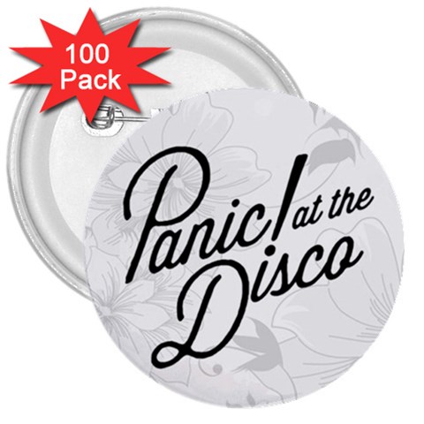 Panic At The Disco Flowers 3  Button (100 pack) from ArtsNow.com Front