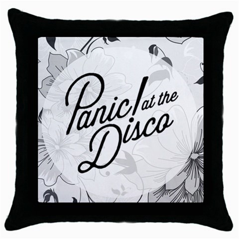 Panic At The Disco Flowers Throw Pillow Case (Black) from ArtsNow.com Front