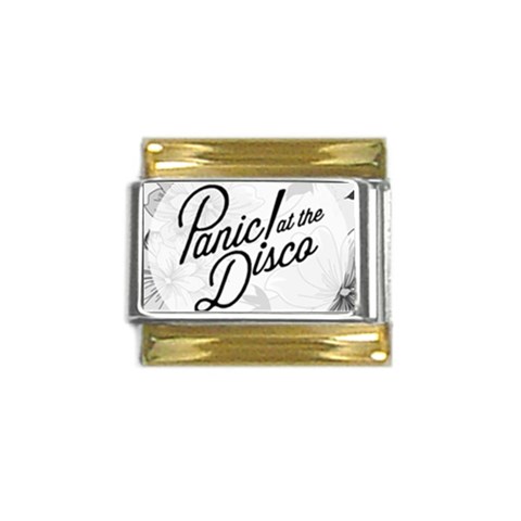 Panic At The Disco Flowers Gold Trim Italian Charm (9mm) from ArtsNow.com Front