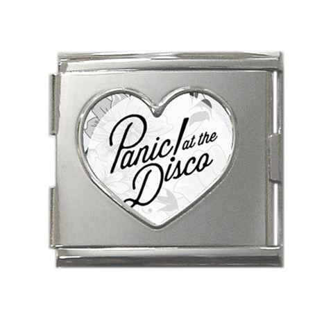 Panic At The Disco Flowers Mega Link Heart Italian Charm (18mm) from ArtsNow.com Front