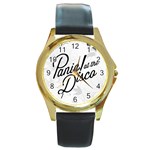 Panic At The Disco Flowers Round Gold Metal Watch