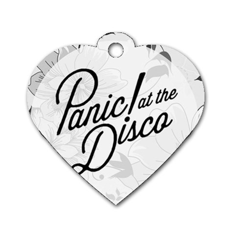 Panic At The Disco Flowers Dog Tag Heart (Two Sides) from ArtsNow.com Front