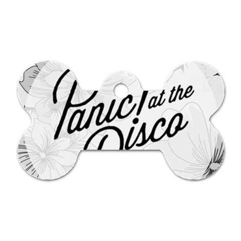 Panic At The Disco Flowers Dog Tag Bone (Two Sides) from ArtsNow.com Front