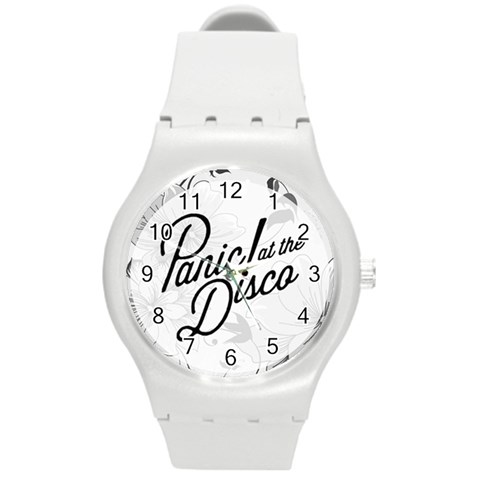 Panic At The Disco Flowers Round Plastic Sport Watch (M) from ArtsNow.com Front