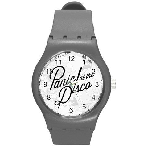 Panic At The Disco Flowers Round Plastic Sport Watch (M) from ArtsNow.com Front