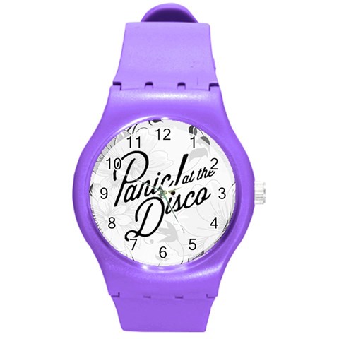 Panic At The Disco Flowers Round Plastic Sport Watch (M) from ArtsNow.com Front
