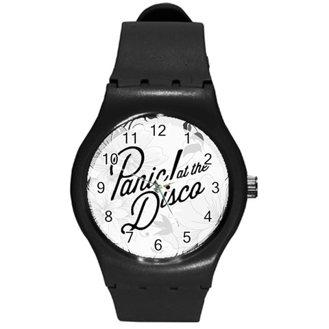 Panic At The Disco Flowers Round Plastic Sport Watch (M) from ArtsNow.com Front