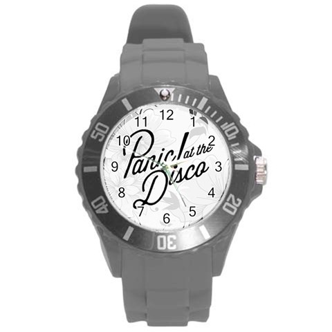 Panic At The Disco Flowers Round Plastic Sport Watch (L) from ArtsNow.com Front