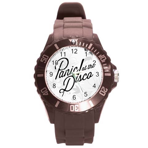 Panic At The Disco Flowers Round Plastic Sport Watch (L) from ArtsNow.com Front