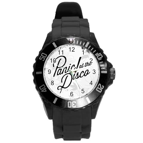 Panic At The Disco Flowers Round Plastic Sport Watch (L) from ArtsNow.com Front