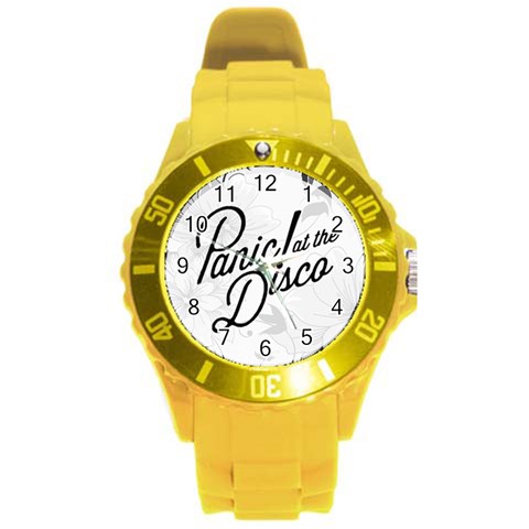 Panic At The Disco Flowers Round Plastic Sport Watch (L) from ArtsNow.com Front