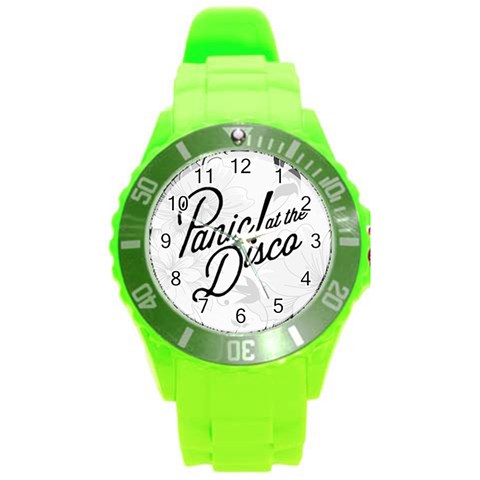 Panic At The Disco Flowers Round Plastic Sport Watch (L) from ArtsNow.com Front