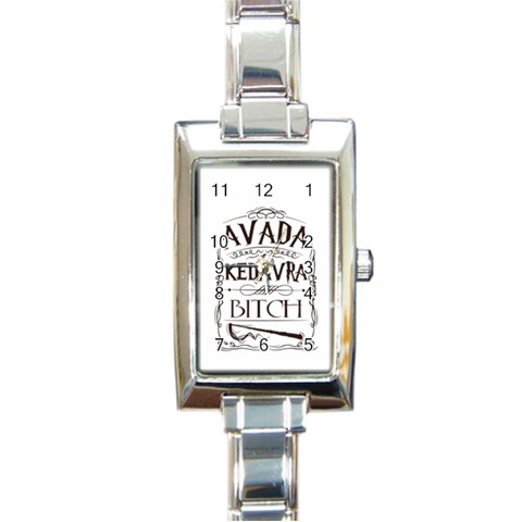 Avada Kedavra Bitch Harry  Potter Rectangle Italian Charm Watch from ArtsNow.com Front