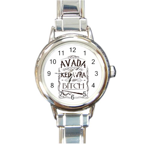 Avada Kedavra Bitch Harry  Potter Round Italian Charm Watch from ArtsNow.com Front