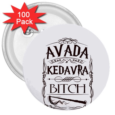 Avada Kedavra Bitch Harry  Potter 3  Button (100 pack) from ArtsNow.com Front