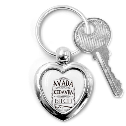 Avada Kedavra Bitch Harry  Potter Key Chain (Heart) from ArtsNow.com Front