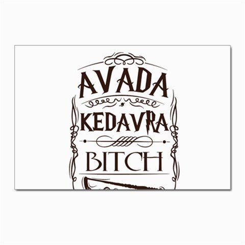 Avada Kedavra Bitch Harry  Potter Postcard 4 x 6  (Pkg of 10) from ArtsNow.com Front