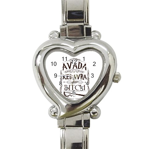 Avada Kedavra Bitch Harry  Potter Heart Italian Charm Watch from ArtsNow.com Front