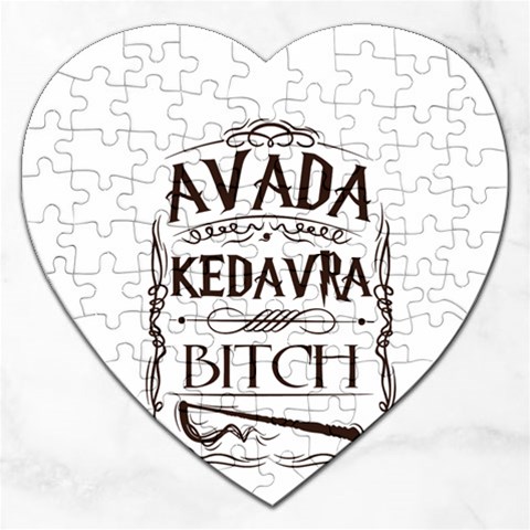Avada Kedavra Bitch Harry  Potter Jigsaw Puzzle (Heart) from ArtsNow.com Front