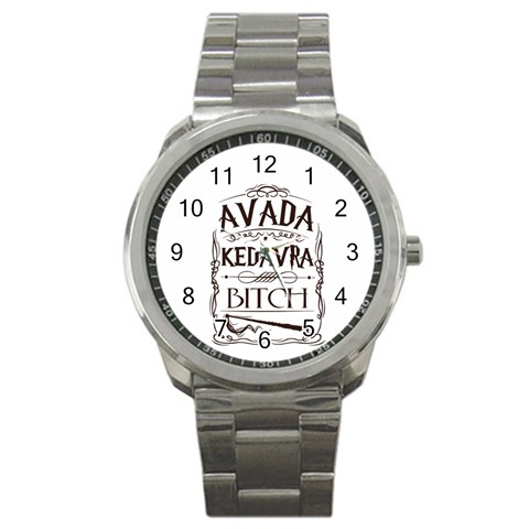 Avada Kedavra Bitch Harry  Potter Sport Metal Watch from ArtsNow.com Front