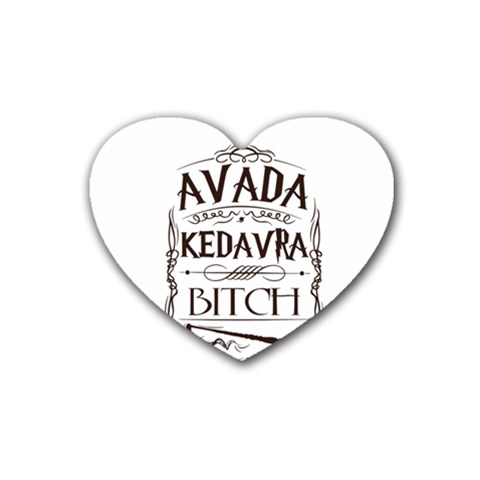 Avada Kedavra Bitch Harry  Potter Rubber Heart Coaster (4 pack) from ArtsNow.com Front