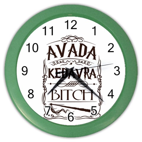 Avada Kedavra Bitch Harry  Potter Color Wall Clock from ArtsNow.com Front