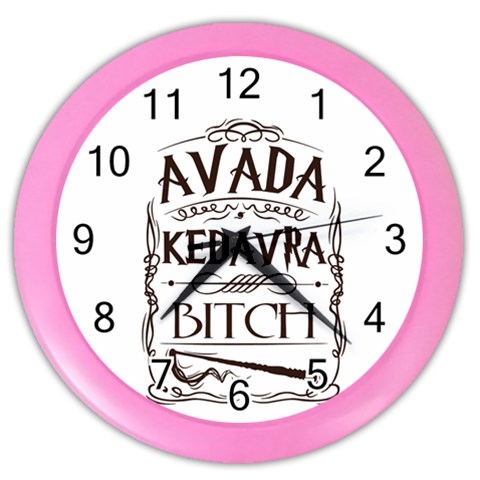 Avada Kedavra Bitch Harry  Potter Color Wall Clock from ArtsNow.com Front
