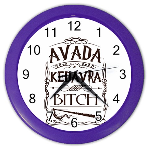 Avada Kedavra Bitch Harry  Potter Color Wall Clock from ArtsNow.com Front